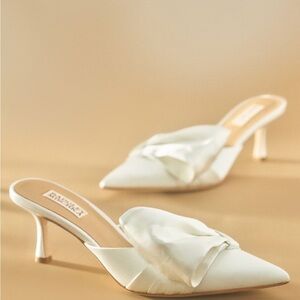 Badgley Mischka Mules with Bow Detail - Wedding Sz 8